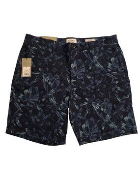 Goodfellow & Co Mens Blue Floral Flat-Front Shorts 9" Inseam Size 36 Stretch Sli